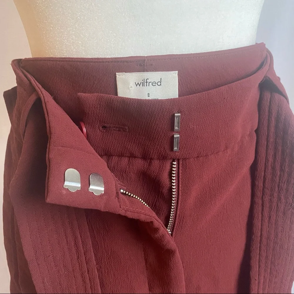Wildfred Burgundy Tie-Front Pant - Picture 4 of 10